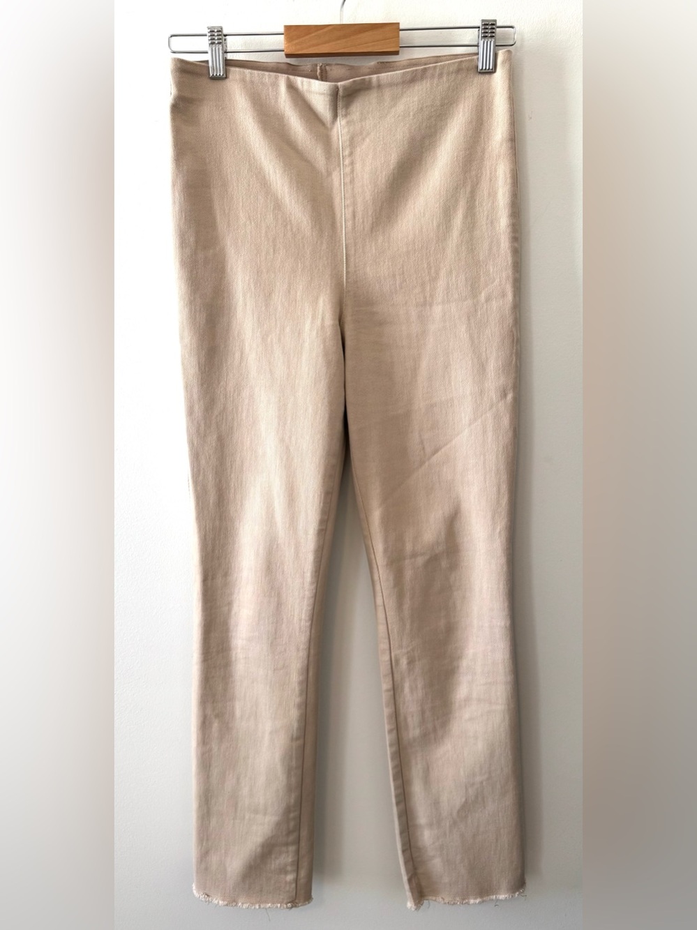 Frank & Eileen Wicklow Italian Chino Pants Beige Raw Hem Size 29